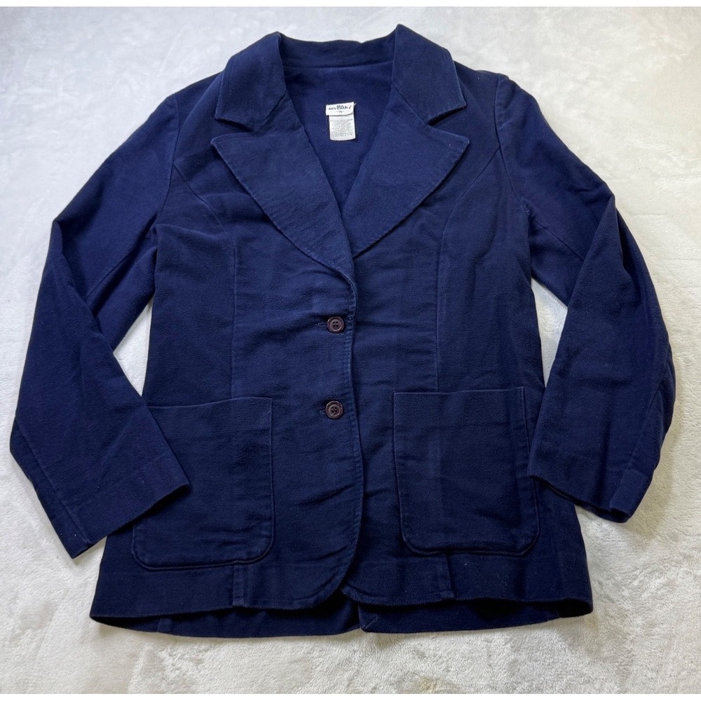 The Seventh Navy Blazer Womens Two Button Notched Lapel Jacket 11/12P 90s Y2K